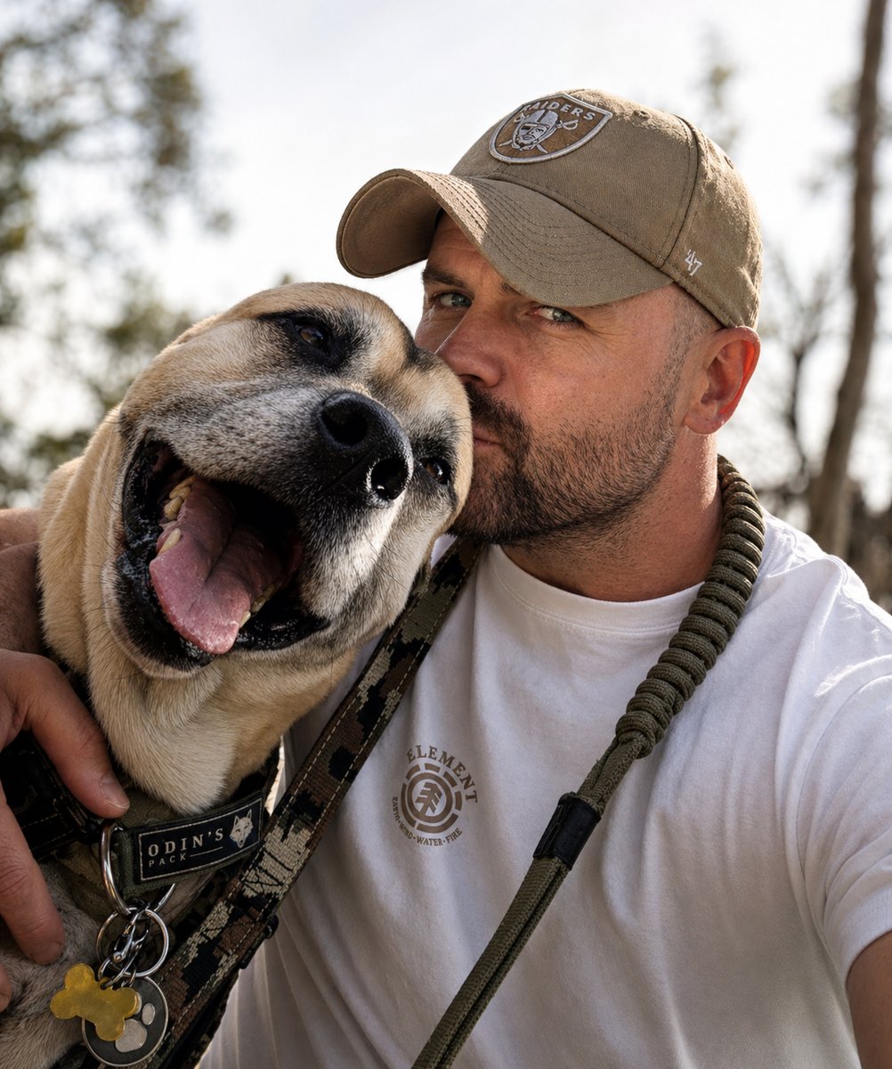 David Canavan, founder of TenantTrail, with his dog Odin